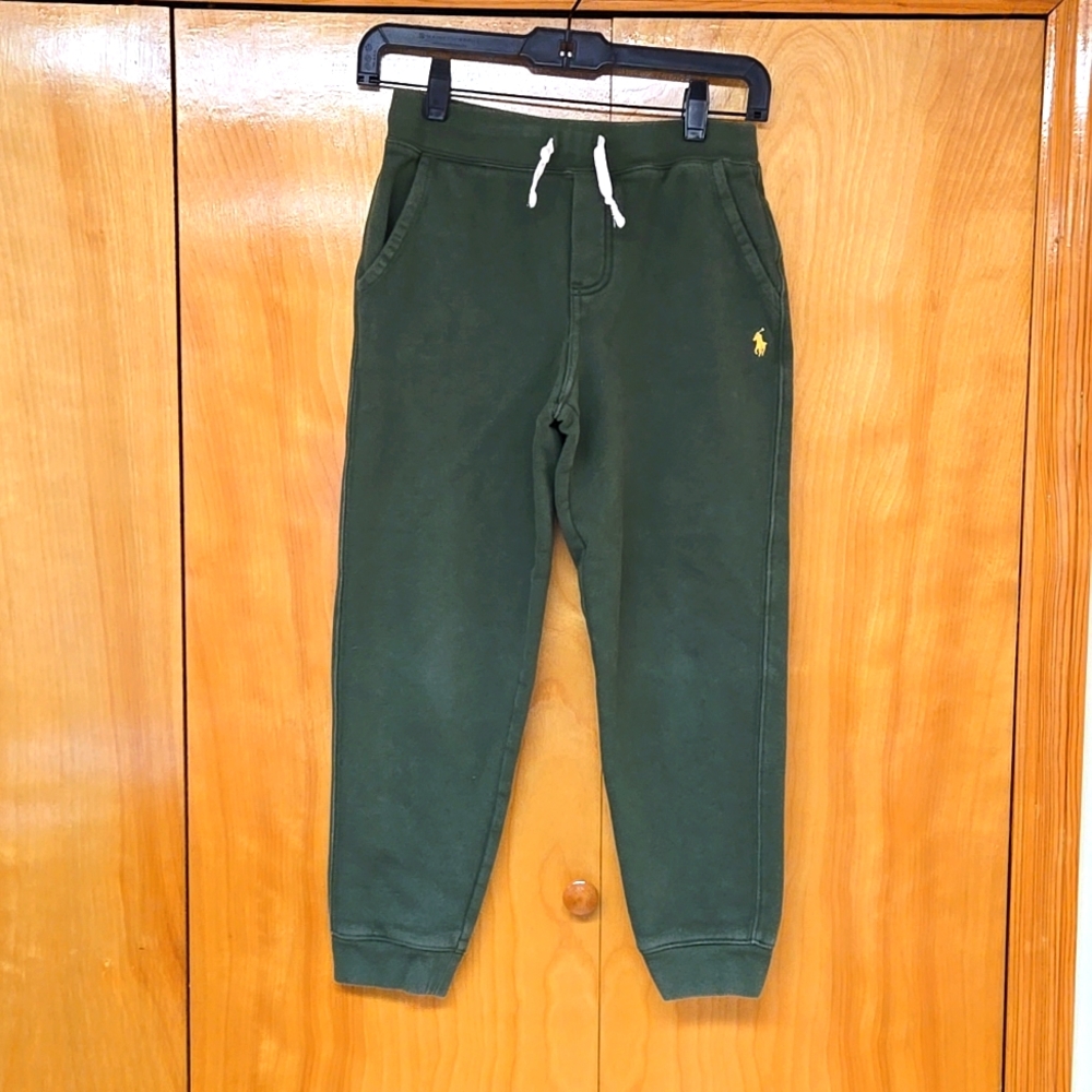 Polo Ralph Lauren khaki green joggers 10-12 boys medium elastic waist